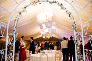 Leading into a dressed marquee